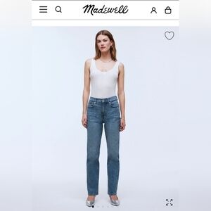 Madewell 90s straight rhinestone blue jeans women's sz 24. New Indie festival